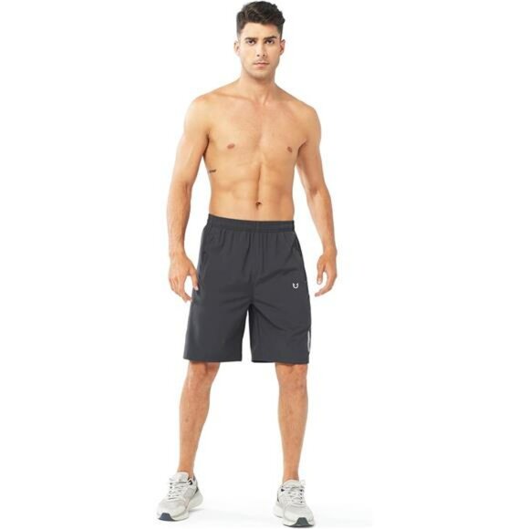 Mens Quick Dry Running Shorts 7in Gym Workout Tennis Hiking Zipper Pockets - Picture 5 of 7
